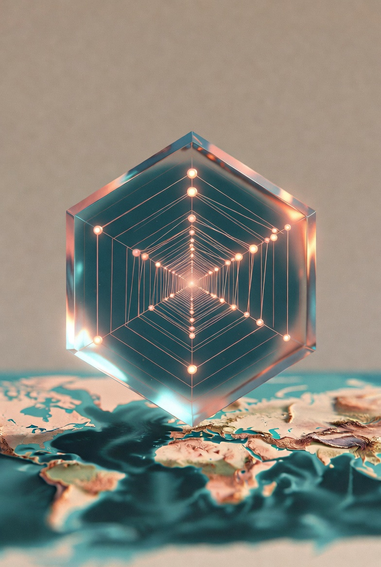 Abstract crystal radar representing travel style preferences